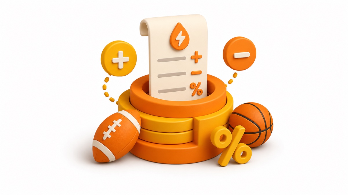 3D Juice-style sports betting juice and vig illustration